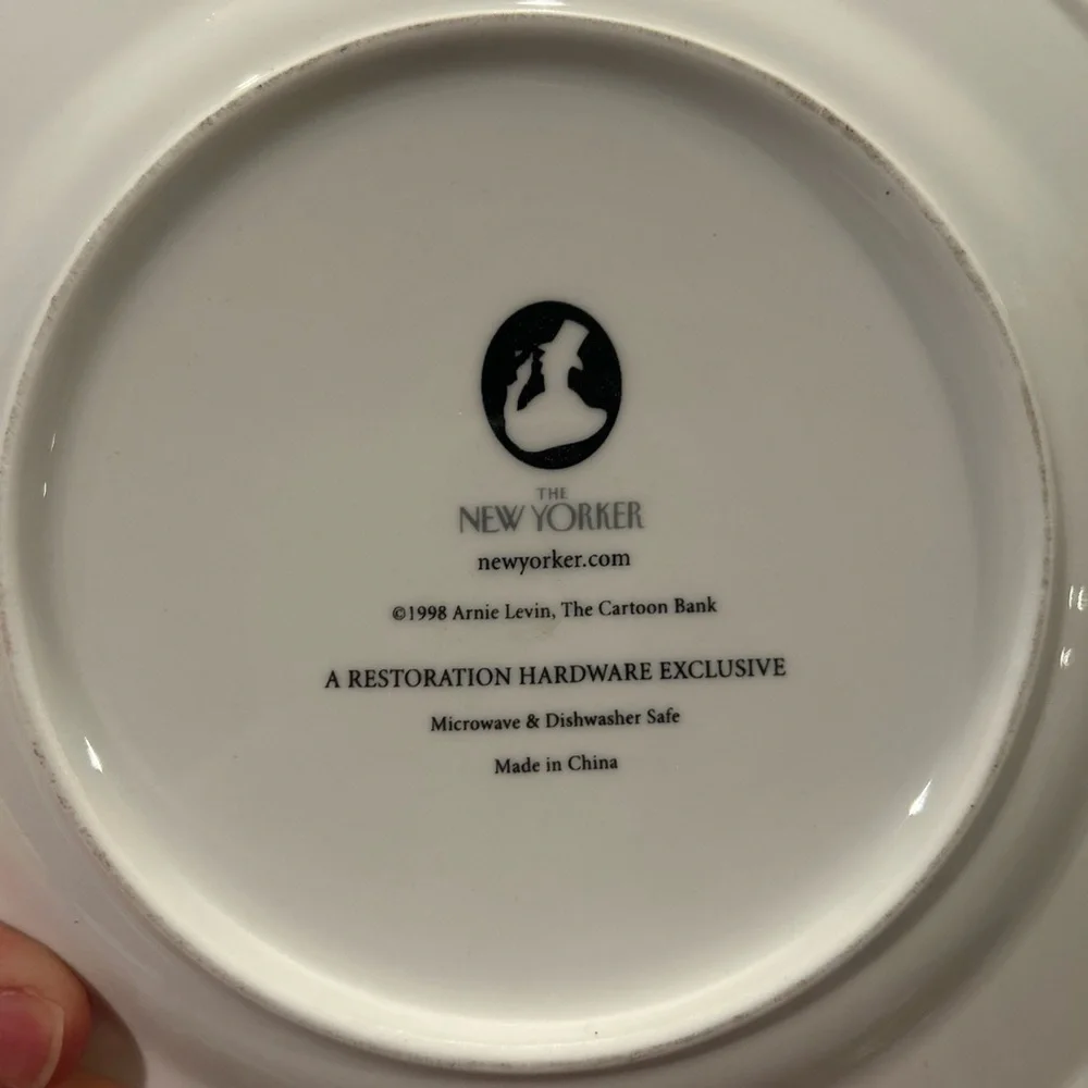 Restoration Hardware- The New Yorker Wine Cartoon Cheese Plate set of 4- 8”